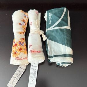 Madewell Heart and Floral Bandana Trio